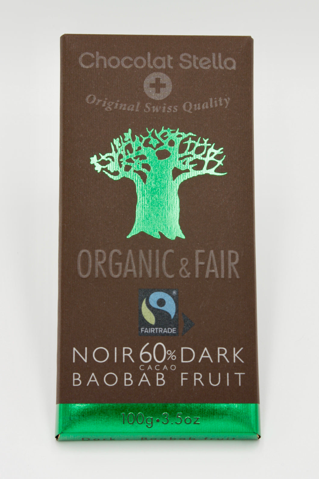 Organic Swiss Dark Chocolate Bar with Baobab Fruit