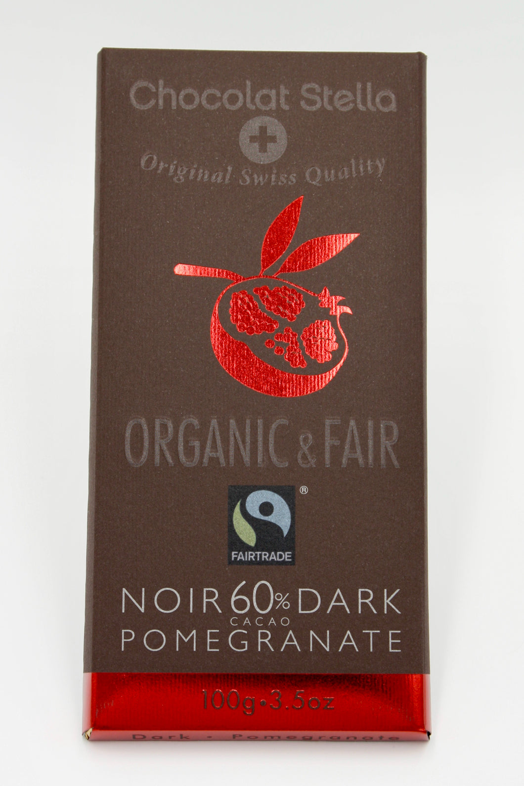 Organic Swiss Dark Chocolate Bar with Pomegranate