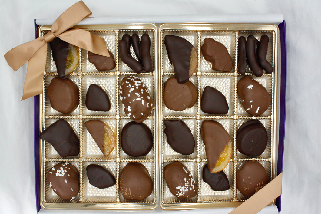 Assorted Chocolate Dipped Fruit Gift Box - 24 Piece