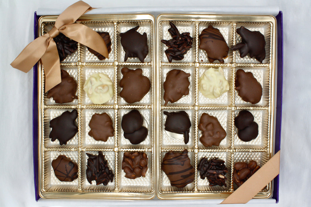 Assorted Chocolate Nut Cluster Gift Box - 24 Piece